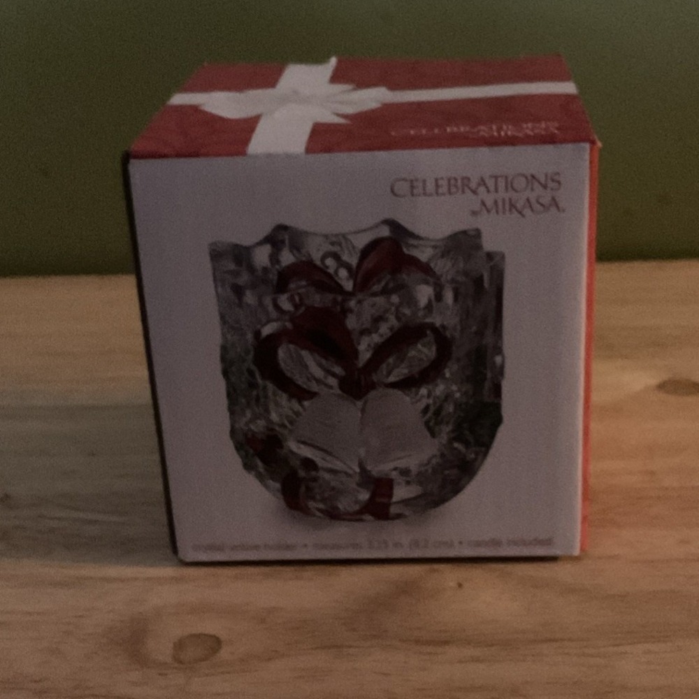 Celebrations Mikasa Holiday Bells Collection Rystal Votive‎ Holder, 3.25 In